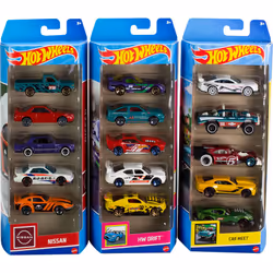 Hot Wheels Toy Cars or Trucks 5-Pack Bundle 3-Themed Sets of 5 1:64 Scale Die-Cast Vehicles for Kids & Collectors 15 Total ...