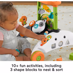 Fisher-Price Baby & Toddler Toy 2-Sided Steady Speed Panda Walker with Smart Stages Learning & Blocks for Ages 6+ Months