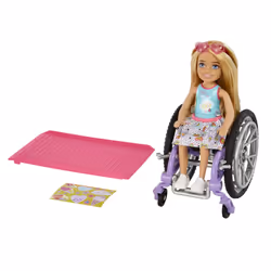 Barbie Chelsea Wheelchair Doll, Baby doll, Female, 3 yr(s), Girl, 92 mm, Multicolour