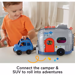 Fisher-Price Little People Toddler Toy Light-Up Learning Camper Playse