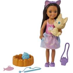 Barbie Chelsea Doll Brunette with Pet Bunny  Storytelling Accessories Including Pet Bed  Bunny Treats  More  Toy for 3 Year