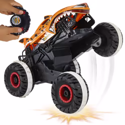 Hot Wheels Monster Trucks , Remote Control Car, 1:15 Scale Tiger Shark RC with All-Terrain Wheels - Additional view 4