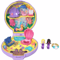 Polly Pocket Keepsake Collection Mermaid Dreams Collectible Compact  Under-The-Sea Theme  Special Box  2 Mermaid Dolls  Weara ...