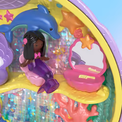 Polly Pocket Keepsake Collection Mermaid Dreams Collectible Compact  Under-The-Sea Theme  Special Box  2 Mermaid Dolls  Wearable Ring & More  Collecti