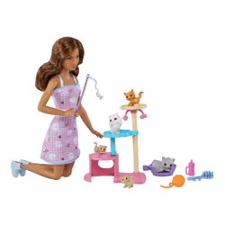 Barbie Kitty Condo Doll and Pets, Fashion doll, Female, 3 yr(s), Girl, 292.1 mm, Multicolour
