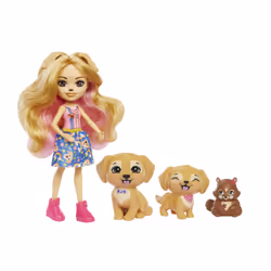Enchantimals City Tails GERIKA GOLDEN RETRIEVER FAMILY Doll, Fashion doll, Female, 4 yr(s), Girl, 170 mm, Assorted colours