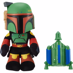 Star Wars Rocket Launching Boba Fett Feature Plush 12 Tall Figure with Removable Air-Powered Soft Rocket Launcher Pack gift f ...