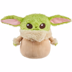Mattel Star Wars Grogu Plush 12-inch Toy Figure Soft 'n Fuzzy Character Doll with Sounds Press Hands to Activate