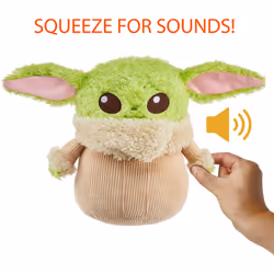 Mattel Star Wars Grogu Plush 12-inch Toy Figure  Soft 'n Fuzzy Character Doll with Sounds  Press Hands to Activate
