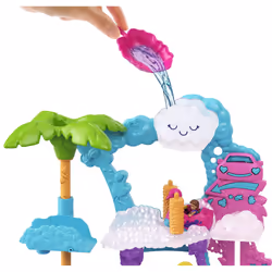 Polly Pocket POLLYVILLE FLAMINGO FUN CAR WASH Playset, Action/Adventure, 4 yr(s), Multicolour, Plastic