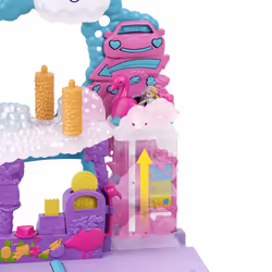 Polly Pocket POLLYVILLE FLAMINGO FUN CAR WASH Playset