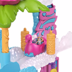 Polly Pocket POLLYVILLE FLAMINGO FUN CAR WASH Playset
