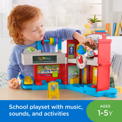 Fisher-Price Little People Toddler Toy Friendly School Musical Playset with Figures for Pretend Play Kids Ages 1+ Years