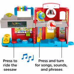 Fisher-Price Little People Toddler Toy Friendly School Musical Playset with Figures for Pretend Play Kids Ages 1+ Years