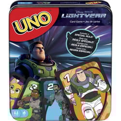 Mattel Games UNO Disney and Pixar Lightyear Card Game in Collectible Storage Tin  Movie-Themed Deck for Kids  Adults  Families & Game Nights  2 to 10