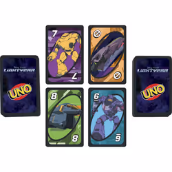 Mattel Games UNO Disney and Pixar Lightyear Card Game in Collectible Storage Tin  Movie-Themed Deck for Kids  Adults  Families & Game Nights  2 to 10