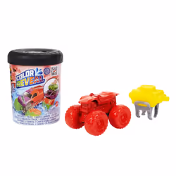 Hot Wheels Monster Trucks Color Reveal Truck, 1:64 Scale Color- Shifting Toy Truck with 2 Cups, Lid & Crushed Car Water Blast ...