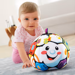 Fisher-Price Baby to Toddler Toy Laugh & Learn Singin Soccer Ball Musical Plush with Educational Phrases for Infants Ages 6+ Months (Amazon