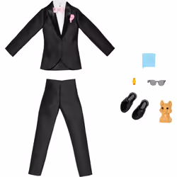 Barbie Ken Fashion Pack Bridal Set with Groom Outfit for Ken Doll Includes Tuxedo & Shoes Puppy & 3 Accessories
