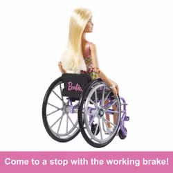 Barbie Fashionistas Doll #194 with Wheelchair & Ramp, Blond Hair, Rainbow Dress & Accessories - Additional view 7
