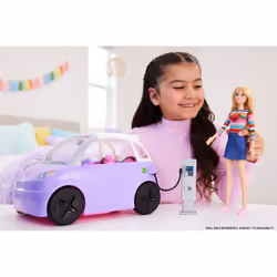 Barbie Car, Kids Toys, “Electric Vehicle” with Charging Station