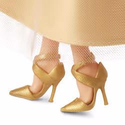 Barbie Signature Doll  2023 Holiday Collectible with Golden Gown & Black Hair  Doll Stand & Displayable Packaging