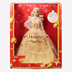 Barbie Signature 2023 Holiday Doll, Fashion doll, Female, 6 yr(s), 330.2 mm, 710 g, Beige, Gold