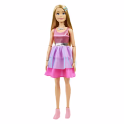 Barbie Large Doll, 28 Inches Tall, Blond Hair and Shimmery Pink Dress
