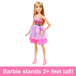 Barbie Large Doll, 28 Inches Tall, Blond Hair and Shimmery Pink Dress - Additional view 5