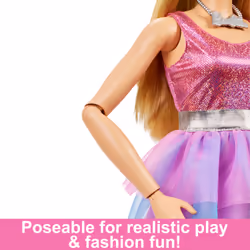 Barbie Large Doll, 28 Inches Tall, Blond Hair and Shimmery Pink Dress - Additional view 6