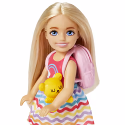 Barbie Dreamhouse Adventures Chelsea Doll and Accessories, Small Doll Travel Set with Puppy and 6 Pieces