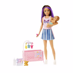 Barbie Skipper Babysitters Inc. Skipper Babysitters Playset with Skipper Doll, Baby Doll with Sleepy Eyes, Crib and Accessories - Additional view 7