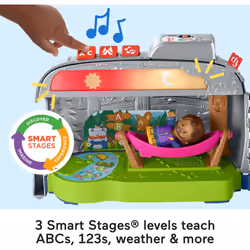 Fisher-Price Little People Toddler Playset Light-Up Learning Camper Toy with Smart Stages  Figures & Accessories for Ages 1+ Years