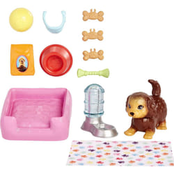 Barbie Pets and Accessories  Interactive Wagging & Nodding Puppy Playset with Pet Bed  11 Total Animal-Themed Pieces