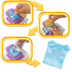 Barbie Make & Sell Boutique Playset with Brunette Doll, Foil Design Tools, Clothes & Accessories