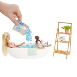 Barbie Fashionistas Doll & Bathtub Playset, Blonde, Confetti Soap & Accessories