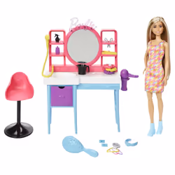 Barbie Totally Hair Doll and Hair Salon Playset, Color-Change Hair - Additional view 7