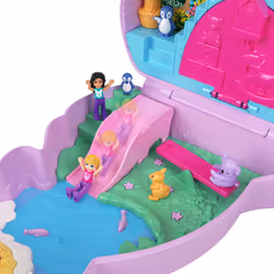 Polly Pocket Mama and Joey Kangaroo Purse Compact Playset with 2 Micro Dolls and Accessories, Animal, 4 yr(s), Multicolour, P ...
