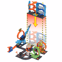 Hot Wheels City Transforming Race Tower Playset, Track Set with 1 Toy Car - Additional view 5