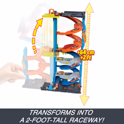 Hot Wheels City Transforming Race Tower Playset, Track Set with 1 Toy Car - Additional view 8