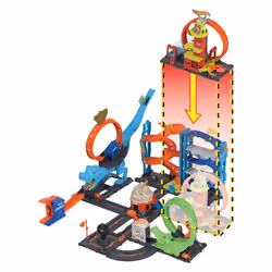 Hot Wheels City Super Loop Fire Station Playset, Track Set with 1 Toy Car