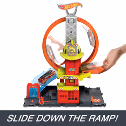 Hot Wheels City Super Loop Fire Station Playset, Track Set with 1 Toy Car - Additional view 6