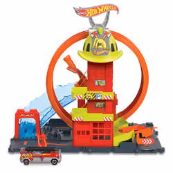 Hot Wheels City Super Loop Fire Station Playset, Track Set with 1 Toy Car - Additional view 8