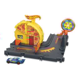 Hot Wheels City Track Set with 1 Car, Pizza Shop Playset