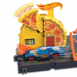 Hot Wheels City Track Set with 1 Car, Pizza Shop Playset - Additional view 4