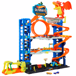 Hot Wheels City Ultimate Garage Playset from “Let’s Race” with 2 Toy Cars & Storage for 50+ Cars, Vehicle & track set, 4 yr(s ...