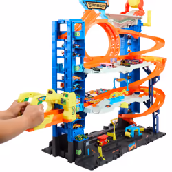 Hot Wheels City Ultimate Garage Playset from “Let’s Race” with 2 Toy Cars & Storage for 50+ Cars