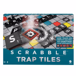 HLM17 Scrabble Traps Danger (German Version), Crossword Board Game, Family Game for Adults and Children from 10 Years
