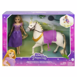 Mattel Disney Princess Rapunzel Doll and Maximus Horse Set with Accessories, Saddle with Doll Clip - Additional view 4
