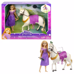 Mattel Disney Princess Rapunzel Doll and Maximus Horse Set with Accessories, Saddle with Doll Clip - Additional view 8